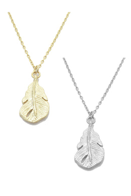 14K Gold Dipped Leaf Pendant Necklaces By DOBBI ( Variety Color Available )