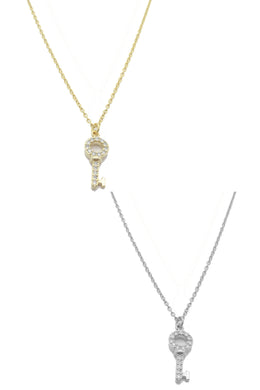 14K Gold Dipped Key Pendant Necklaces By DOBBI ( Variety Color Available )
