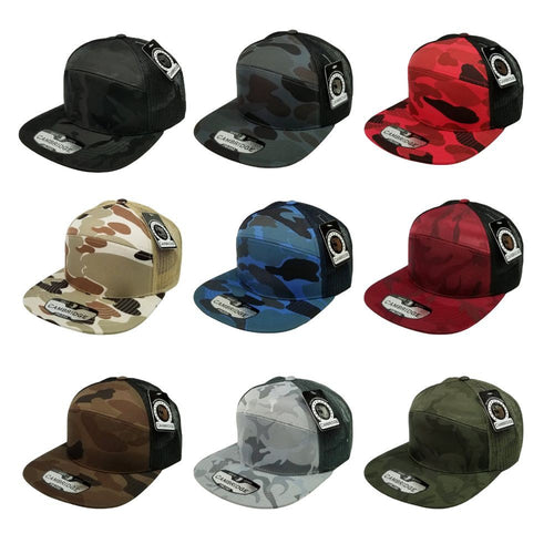 CAMBRIDGE SHINY CAMO CAMPER MESH TRUCKER ( PACK OF 6 )