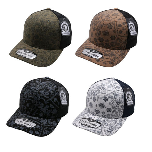 CAMBRIDGE PAISLEY MESH TRUCKER HAT ( PACK OF 6 )