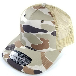 CAMBRIDGE 5 PANEL SHINY CAMO TRUCKER ( PACK OF 6 )