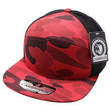 Load image into Gallery viewer, CAMBRIDGE SHINY CAMO CAMPER PERFORATED SNAPBACK HATS ( PACK OF 6 )