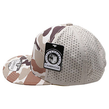 Load image into Gallery viewer, CAMBRIDGE SHINY CAMO CAMPER PERFORATED SNAPBACK HATS ( PACK OF 6 )