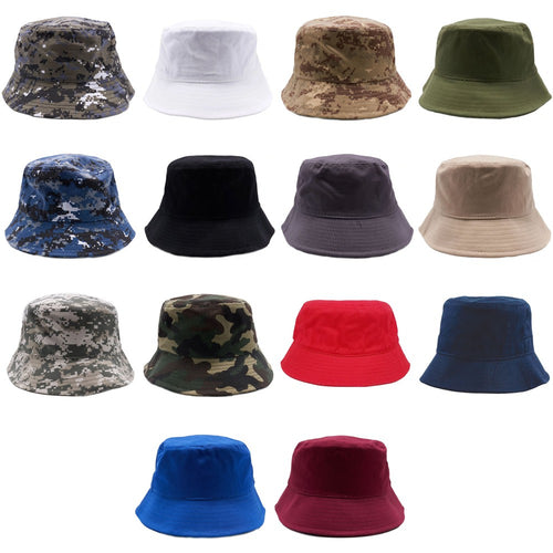 PLAIN WASHED COTTON FISHERMAN BUCKET HATS ( PACK OF 6 )