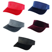 Load image into Gallery viewer, VELVET SUN VISOR HATS ( PACK OF 6 )