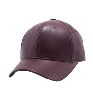 PU LEATHER BASEBALL HATS ( PACK OF 6 )