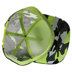 CAMBRIDGE PLAIN NEON CAMO SPONGE TRUCKER HATS ( PACK OF 6 )