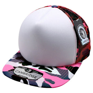 CAMBRIDGE PLAIN NEON CAMO SPONGE TRUCKER HATS ( PACK OF 6 )