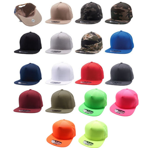 5 PANEL COTTON SNAPBACK HATS ( PACK OF 6 )