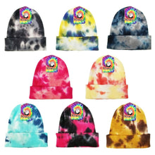 Load image into Gallery viewer, TIE DYE CUFFED KNIT BEANIE HATS ( PACK OF 6 )