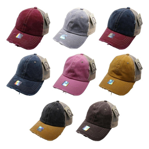 PIGMENT VINTAGE MESH TRUCKER HATS ( PACK OF 6 )