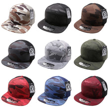 Load image into Gallery viewer, CAMBRIDGE SHINY CAMO CAMPER PERFORATED SNAPBACK HATS ( PACK OF 6 )