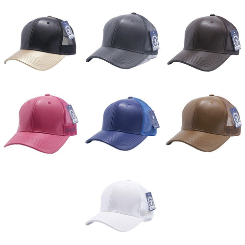 LEATHER TRUCKER HATS ( PACK OF 6 )