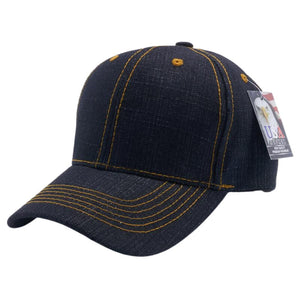 HOOK AND LOOP BACKSTRAP WITH DENIM CURVED CAPS ( PACK OF 6 )