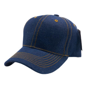 HOOK AND LOOP BACKSTRAP WITH DENIM CURVED CAPS ( PACK OF 6 )