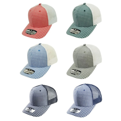 CAMBRIDGE PLAID TRUCKER HATS ( PACK OF 6 )