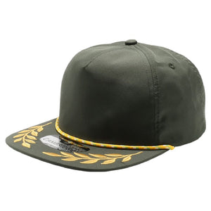 CAMBRIDGE 5 PANEL UNSTRUCTURED BAY LEAF SNAPBACK